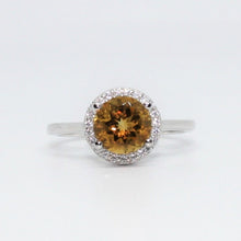 Load the image in the gallery,Ring Brunelle 🐥 In silver, set with a citrine and natural white stones
