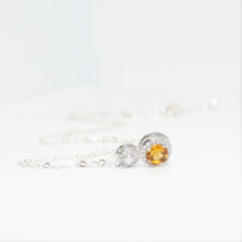 Load the image in the gallery,Héliade necklace 🐥 Silver, set with a citrine and white topazes
