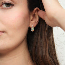 Load the image in the gallery,French Earrings 🐥 In silver, set with opals surrounded by natural white stones
