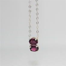 Load the image in the gallery,Collier Vintage Colombe ◾ Argent et tourmalines roses foncées
