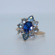 Load the image in the gallery,Bague Nathalie ◾ Plaqué or et pierres bleues
