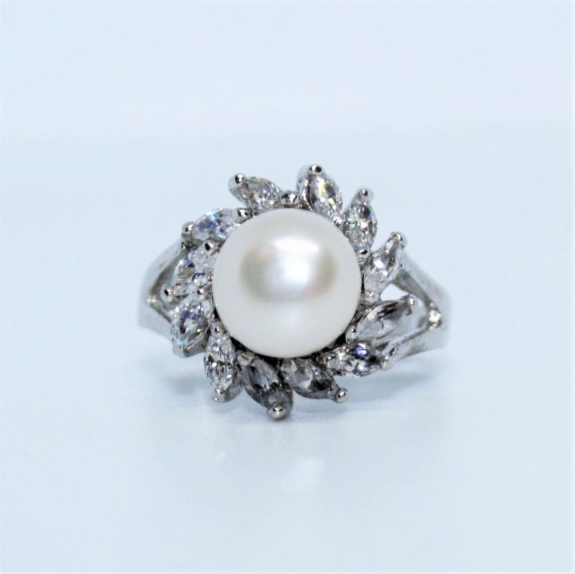 Bague Vintage Selena ◾ Perle et cristaux