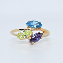 Load the image in the gallery,Ring Angelina 🐥 In vermeil, set with tanzanites
